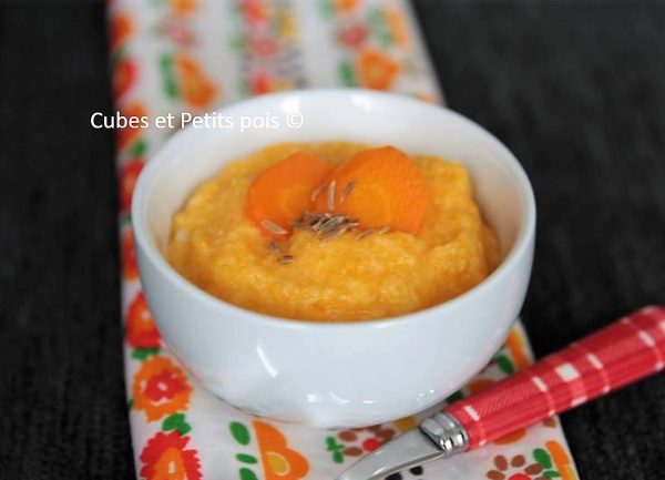 Puree De Carottes Au Cumin Bebe 6 7 Mois Cubes Petits Pois