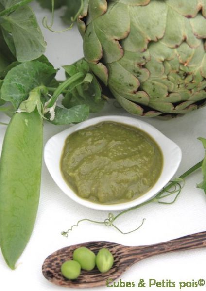 Puree Petits Pois Artichaut Pour Bebe Recette Des 8 Mois Cubes Et Petits Pois Cubes Petits Pois