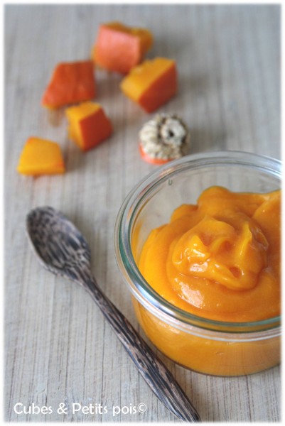 Recette Du Soir Pour Bebe 8 Mois Veloute D Halloween Au Potimarron Cubes Petits Pois