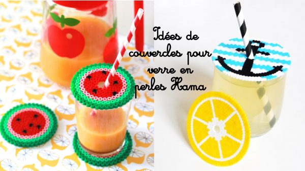 DIY couvercle pour verre en perles Hama