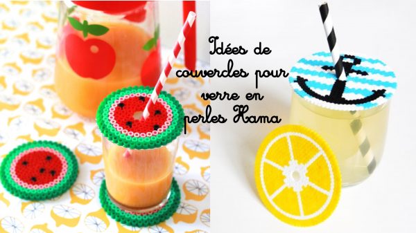 DIY couvercle pour verre en perles Hama