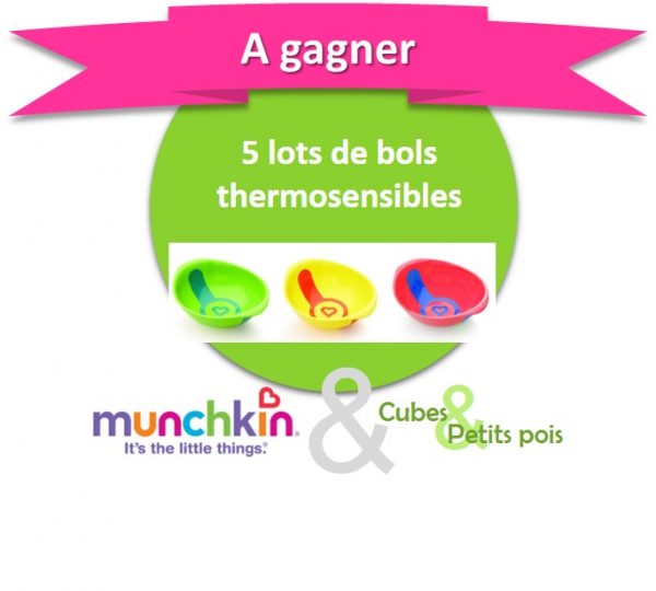 Munchkin offre 5 lots de bols thermosensibles {Anniversaire Cubes et Petits pois}