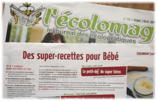 Recettes bébé L'Ecolomag