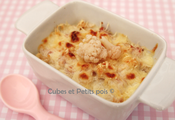 Gratin de chou-fleur pour bébé Recette - Cubes & Petits pois