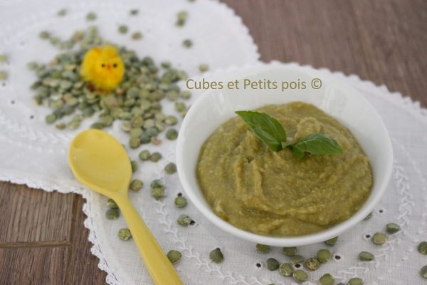 Puree De Pois Casses Au Basilic Pour Bebe Cubes Petits Pois Puree De Pois Casses Au Basilic Pour Bebe Cubes Petits Pois