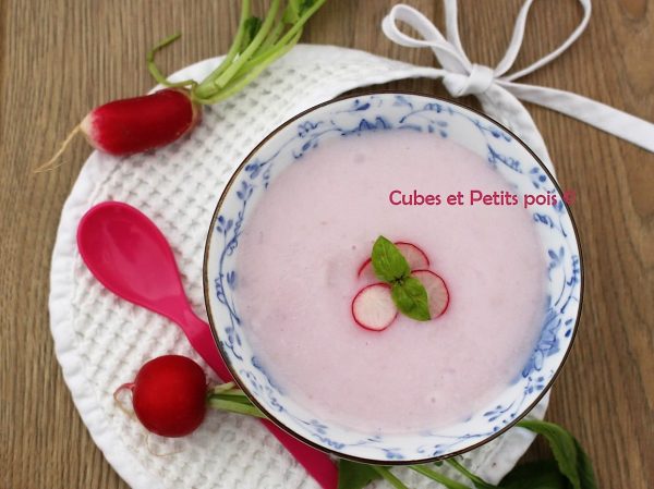 Recette Pour Bebe De Creme De Riz Au Radis Et Basilic Des 7 Mois Cubes Et Petits Pois Diversification Et Alimentation Bio Pour Bebes Cubes Petits Pois