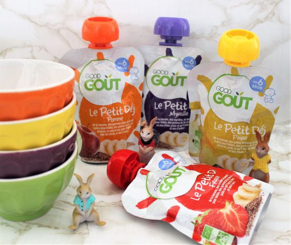 Petit-déjeuner bio pour bébé en gourde par Good Goût Avis Cubes et Petits pois