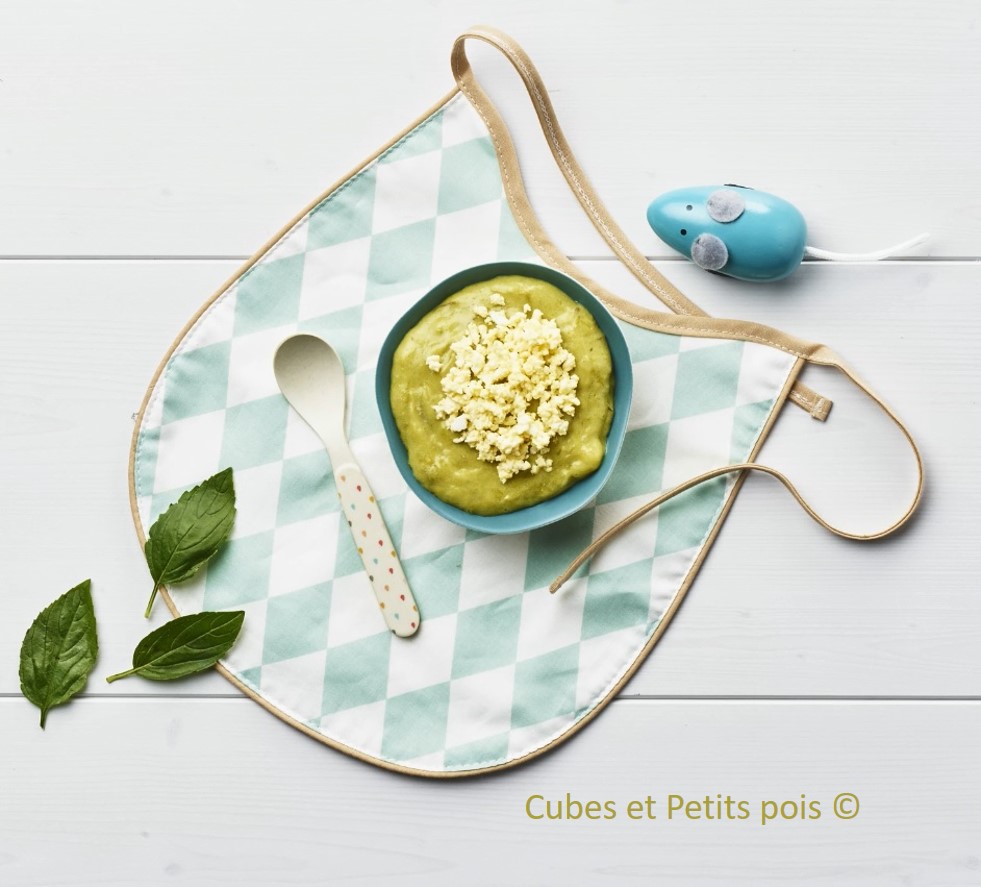 Recette pour bébé Purée d'asperge et oeuf mimosa 10 12 mois Cubes et Petits pois diversification alimentaire et cuisine bio pour bébé